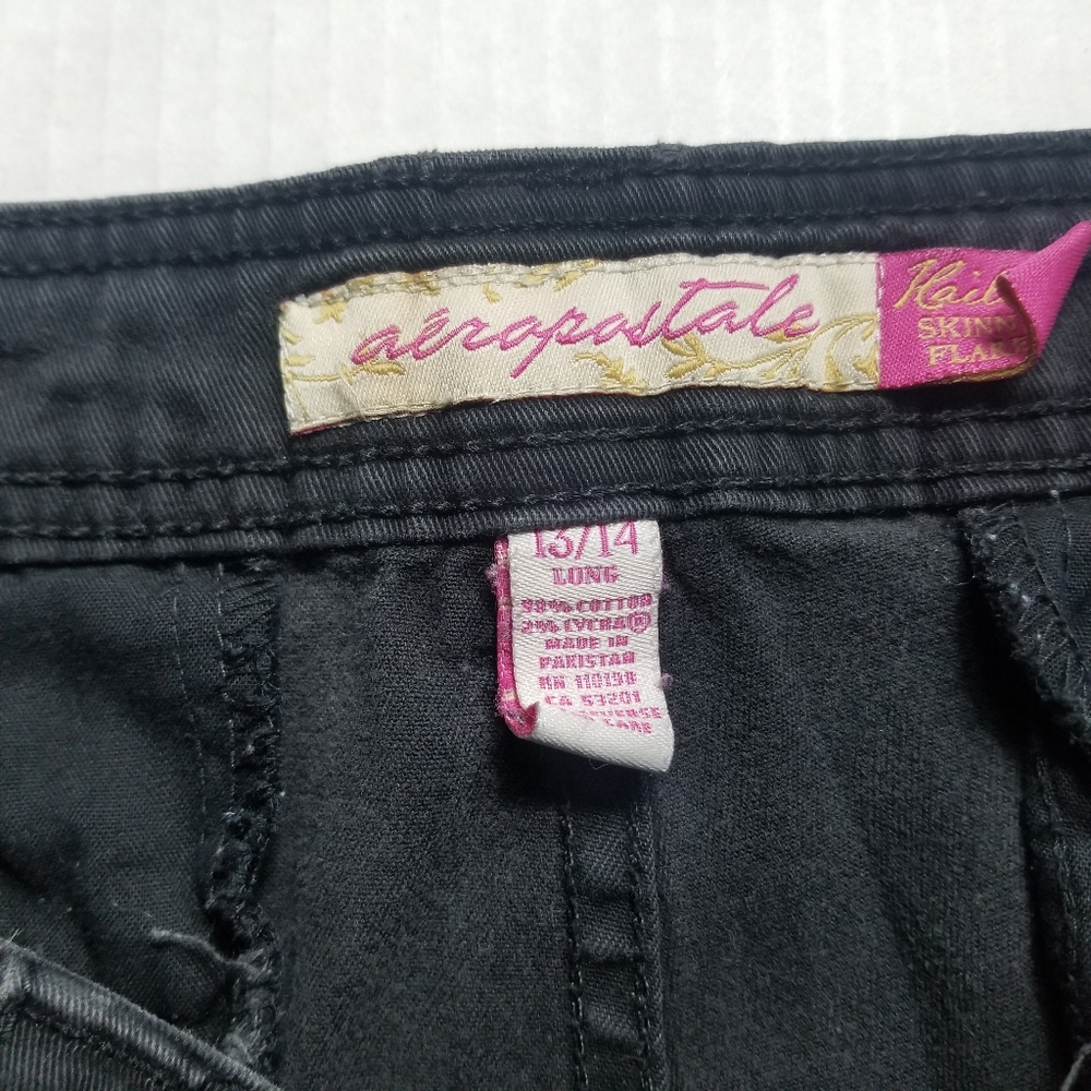 AEROPOSTALE WOMEN'S BLACK SKINNY FLARE PANTS SIZE 13/14 - Picture 3 of 16